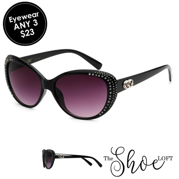 Black Rhinestone & Stud Sunglasses